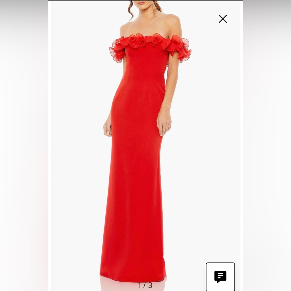 Off the shoulder Strapless Scarlet Ruffle detail column gown Dress size 6